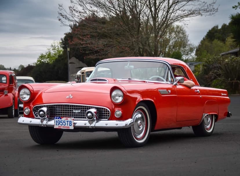 1955 Ford Thunderbird classic convertible available for scenic tours and weddings